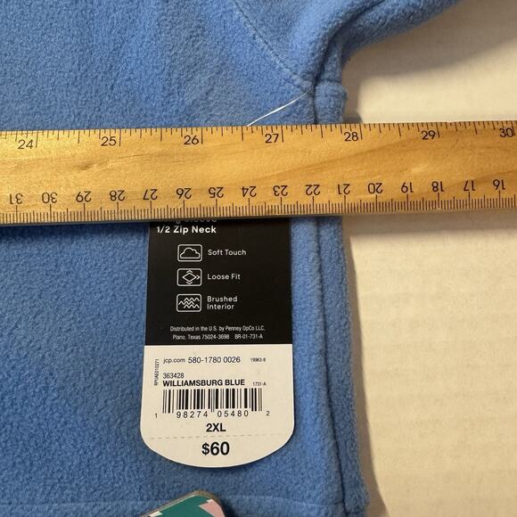 Xersion 2XL Big & Tall Polar Fleece 1/2 Zip Pullover Blue NWT Loose Fit Soft - Picture 11 of 11
